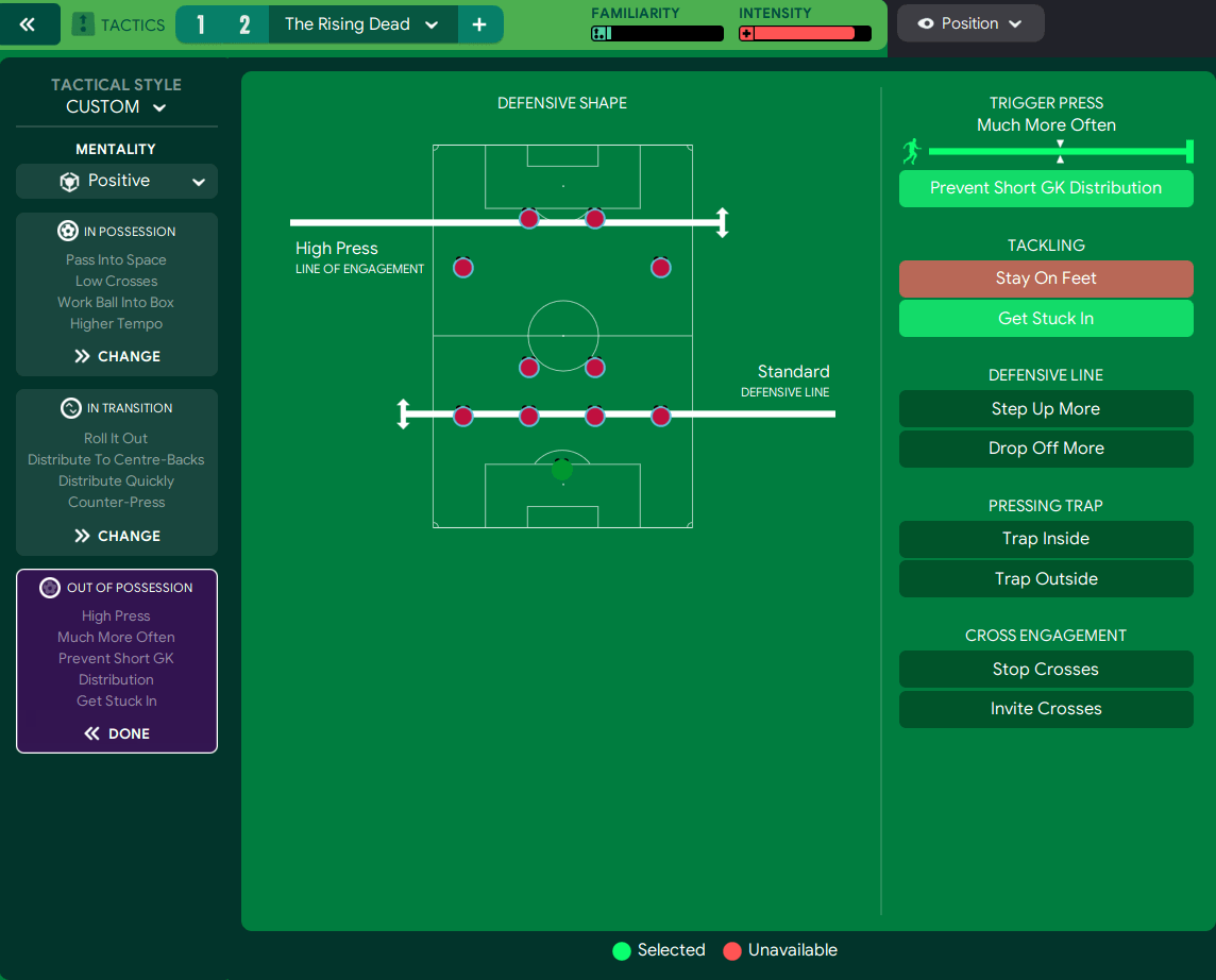Football Manager 2023 Rising Dead Tactic out of possession